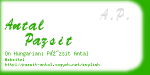 antal pazsit business card